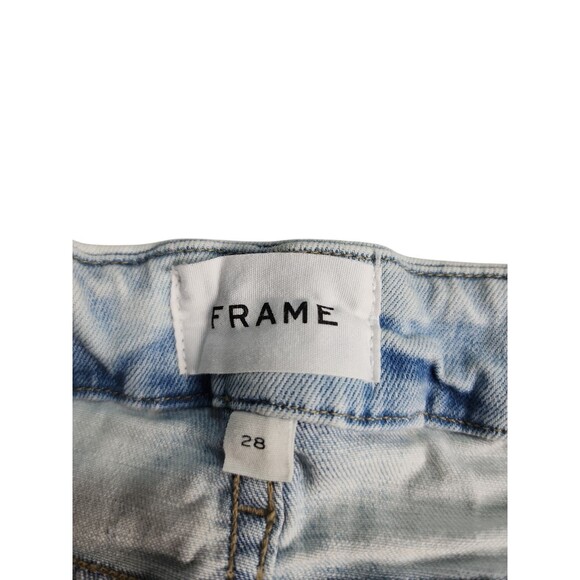 FRAME Women's Le Crop Mini Boot Cut Jeans Size 28 Light Wash Raw Hem Streetwear - Picture 3 of 13